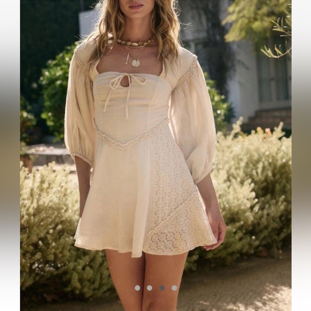 Free People Juniper Summer Sand Mini Dress NWT Size Small